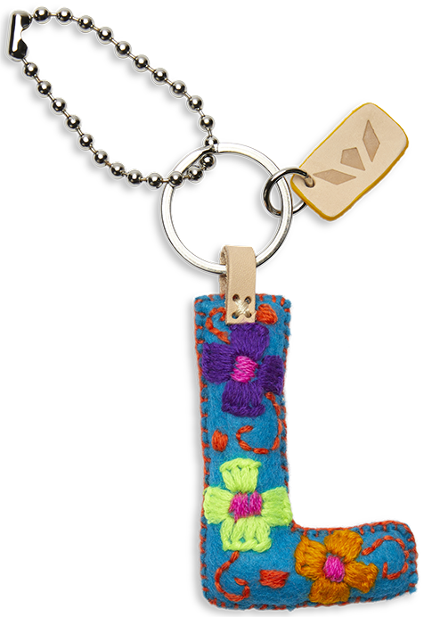 Consuela Bag Charm - Turquoise Felt Alphabet