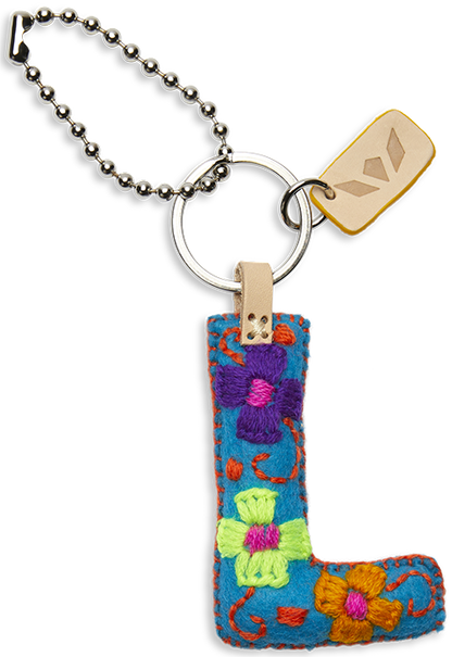 Consuela Bag Charm - Turquoise Felt Alphabet