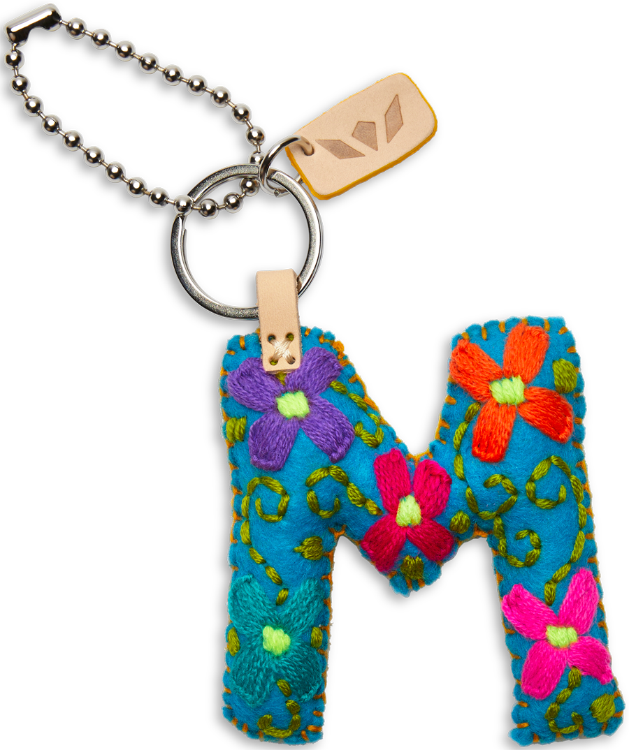 Consuela Bag Charm - Turquoise Felt Alphabet