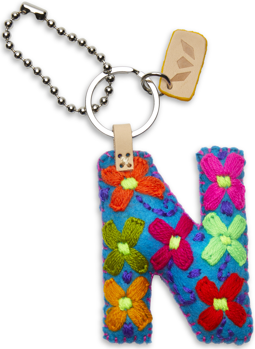 Consuela Bag Charm - Turquoise Felt Alphabet