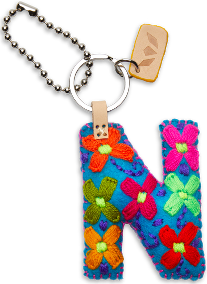 Consuela Bag Charm - Turquoise Felt Alphabet