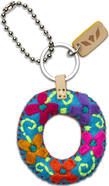 Consuela Bag Charm - Turquoise Felt Alphabet