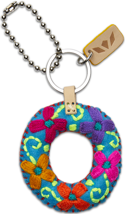 Consuela Bag Charm - Turquoise Felt Alphabet