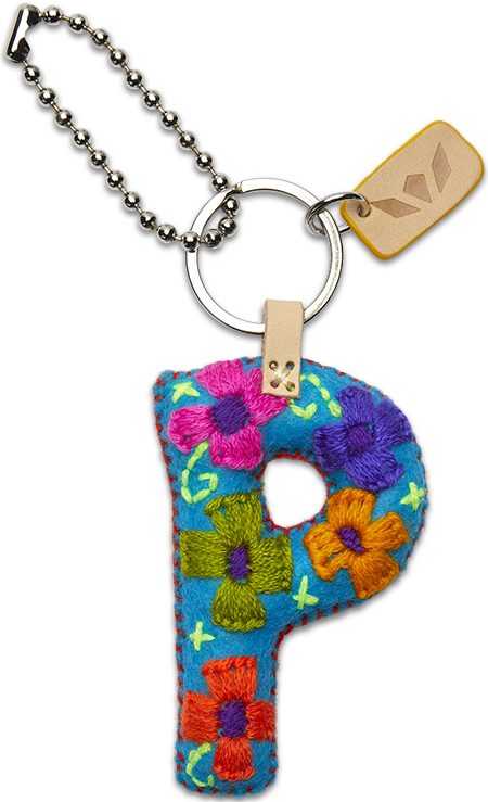 Consuela Bag Charm - Turquoise Felt Alphabet