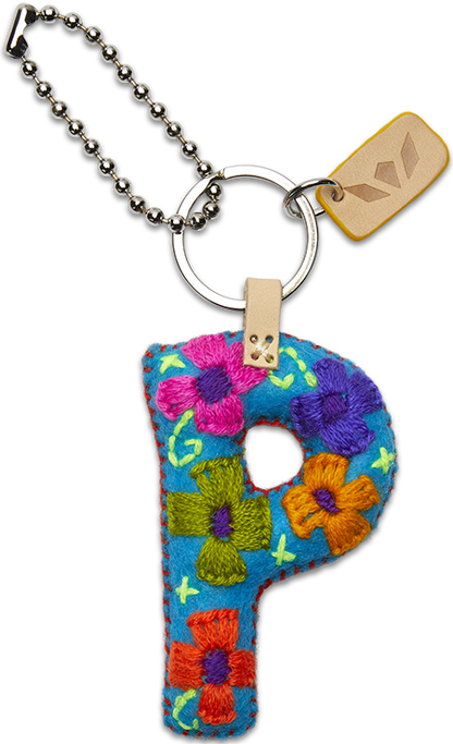 Consuela Bag Charm - Turquoise Felt Alphabet