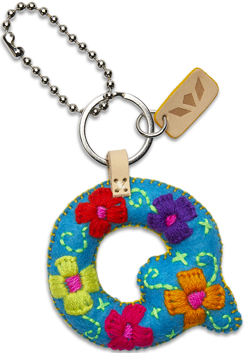 Consuela Bag Charm - Turquoise Felt Alphabet