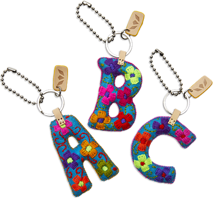 Consuela Bag Charm - Turquoise Felt Alphabet