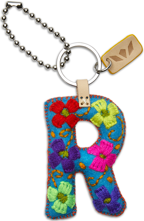 Consuela Bag Charm - Turquoise Felt Alphabet