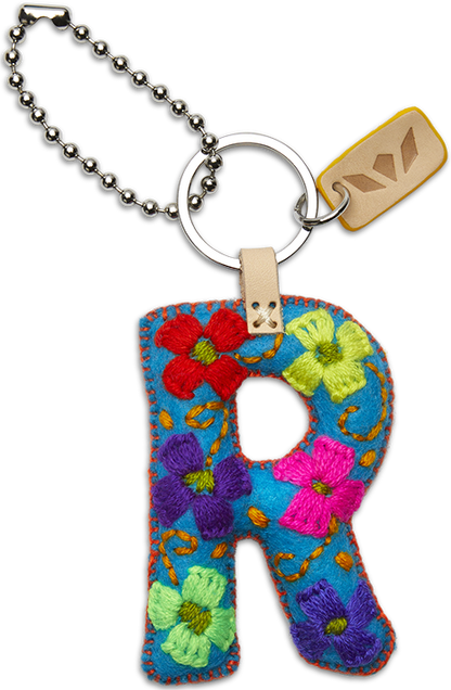 Consuela Bag Charm - Turquoise Felt Alphabet