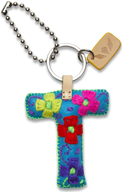 Consuela Bag Charm - Turquoise Felt Alphabet