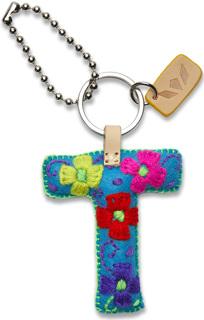 Consuela Bag Charm - Turquoise Felt Alphabet