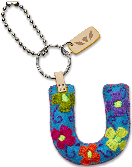 Consuela Bag Charm - Turquoise Felt Alphabet