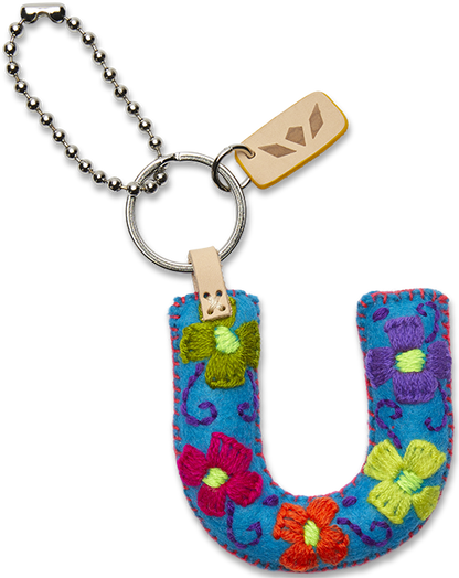 Consuela Bag Charm - Turquoise Felt Alphabet