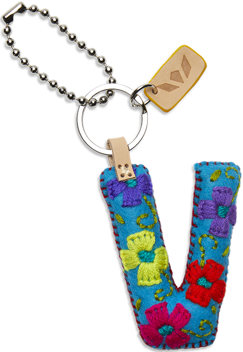 Consuela Bag Charm - Turquoise Felt Alphabet