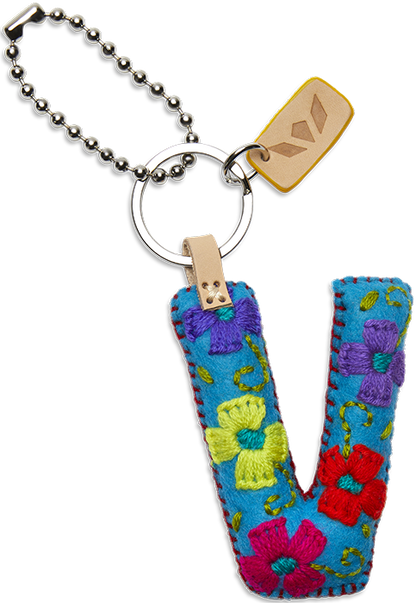 Consuela Bag Charm - Turquoise Felt Alphabet