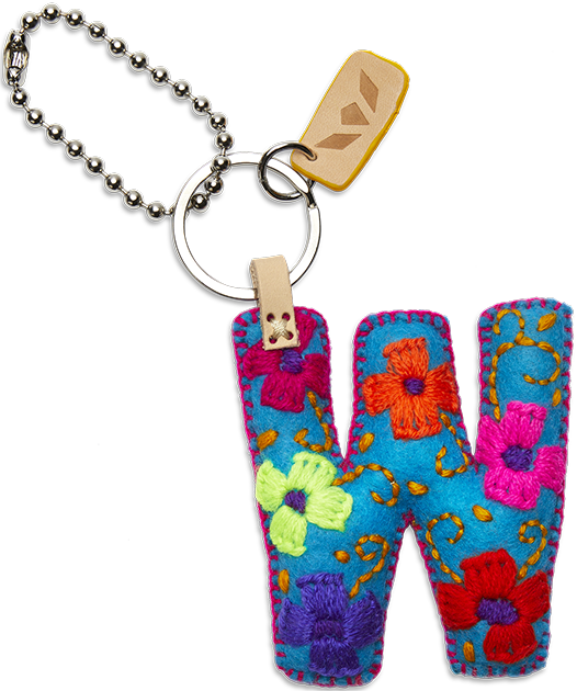 Consuela Bag Charm - Turquoise Felt Alphabet