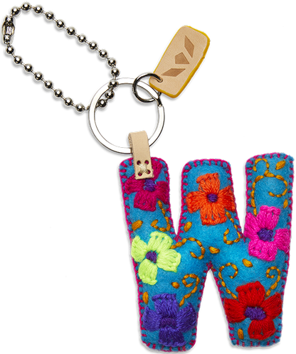 Consuela Bag Charm - Turquoise Felt Alphabet