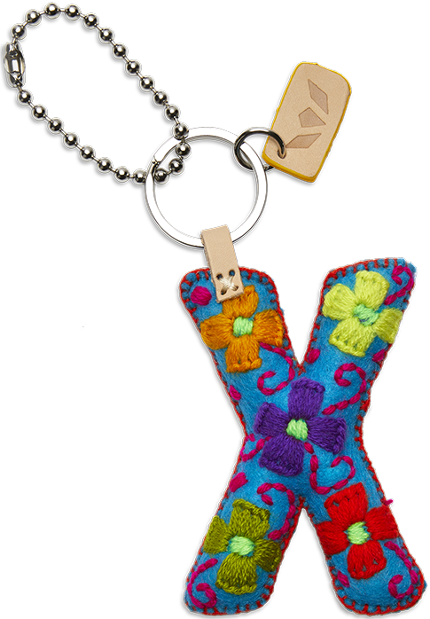 Consuela Bag Charm - Turquoise Felt Alphabet