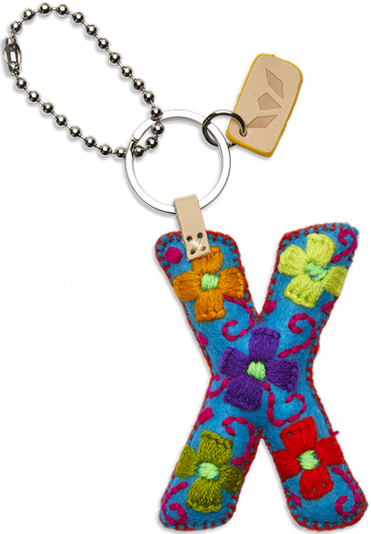 Consuela Bag Charm - Turquoise Felt Alphabet
