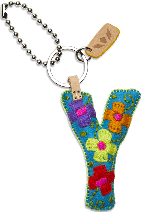 Consuela Bag Charm - Turquoise Felt Alphabet