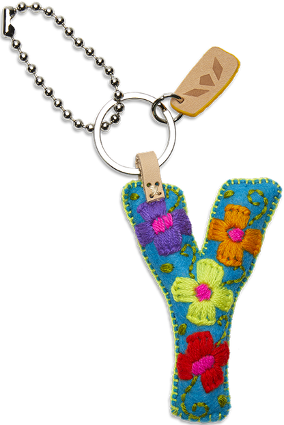 Consuela Bag Charm - Turquoise Felt Alphabet