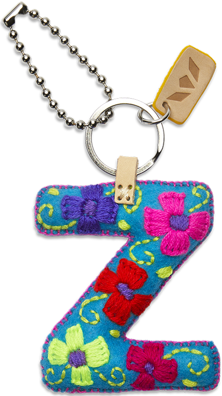 Consuela Bag Charm - Turquoise Felt Alphabet