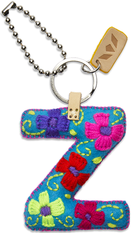 Consuela Bag Charm - Turquoise Felt Alphabet