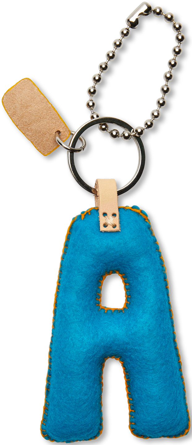 Consuela Bag Charm - Turquoise Felt Alphabet