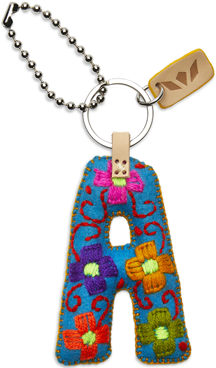 Consuela Bag Charm - Turquoise Felt Alphabet
