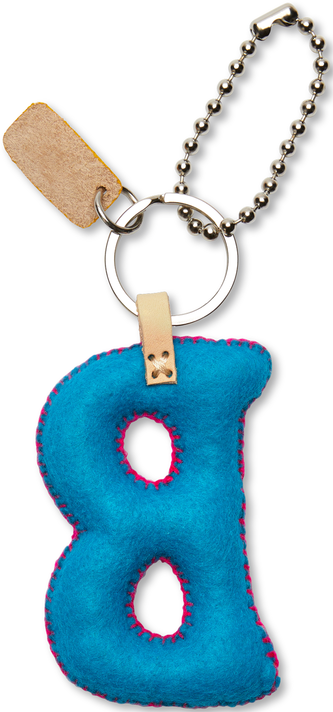 Consuela Bag Charm - Turquoise Felt Alphabet