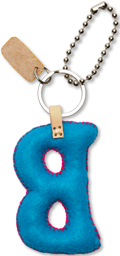 Consuela Bag Charm - Turquoise Felt Alphabet