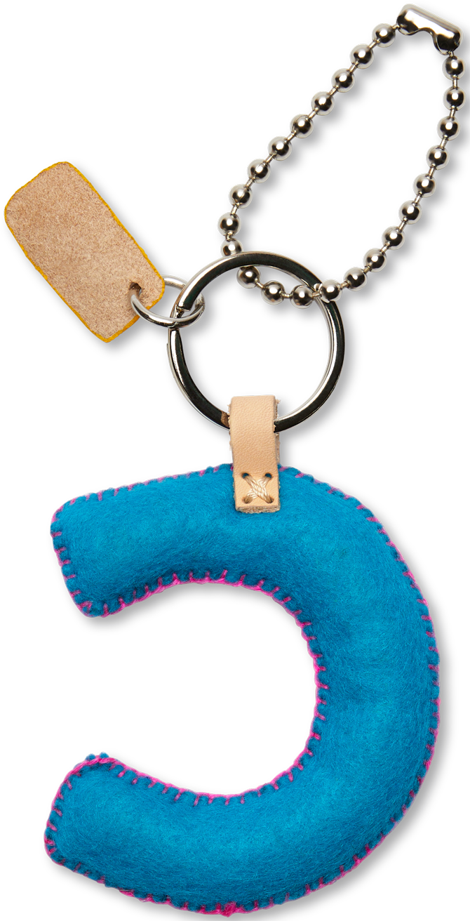 Consuela Bag Charm - Turquoise Felt Alphabet