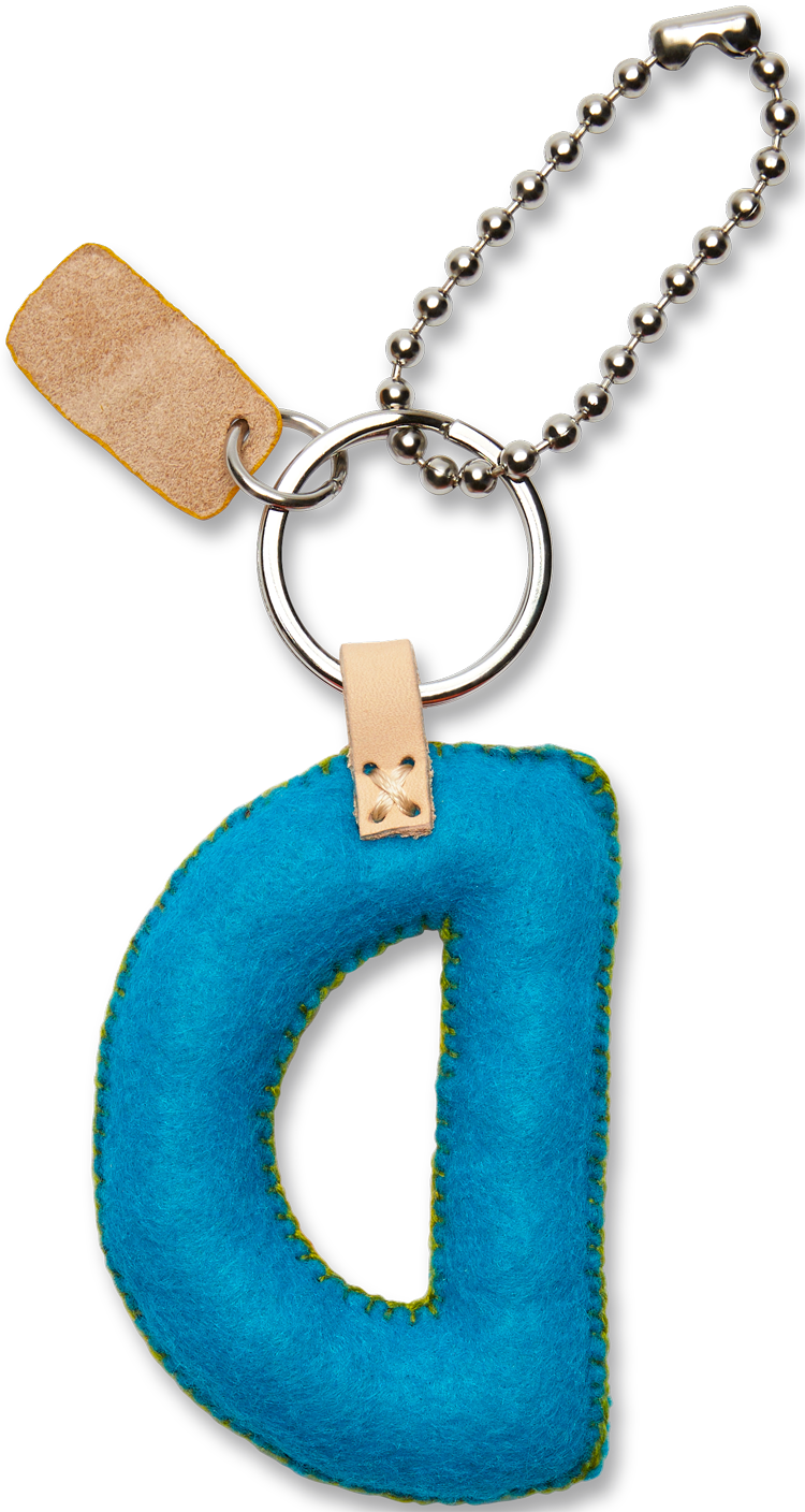 Consuela Bag Charm - Turquoise Felt Alphabet