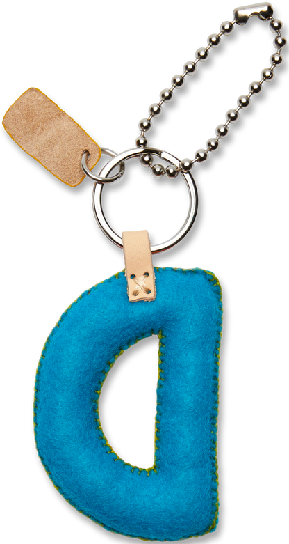 Consuela Bag Charm - Turquoise Felt Alphabet