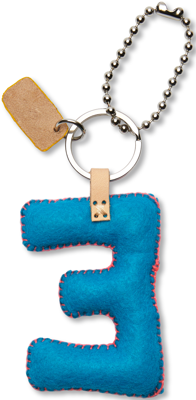 Consuela Bag Charm - Turquoise Felt Alphabet
