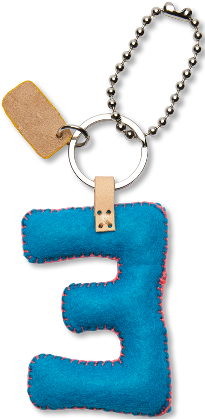 Consuela Bag Charm - Turquoise Felt Alphabet