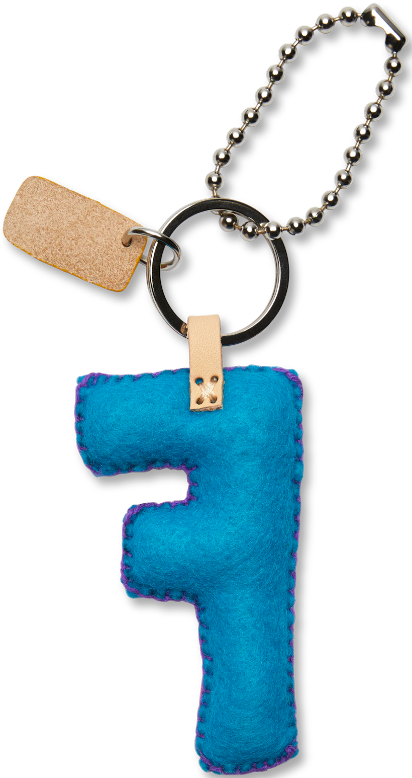 Consuela Bag Charm - Turquoise Felt Alphabet