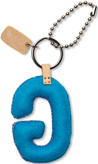 Consuela Bag Charm - Turquoise Felt Alphabet