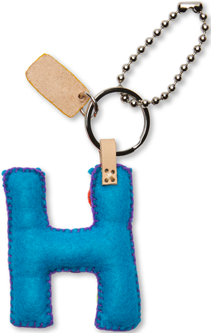 Consuela Bag Charm - Turquoise Felt Alphabet