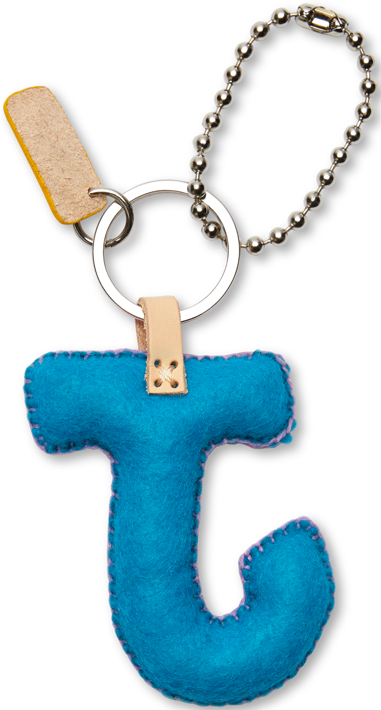 Consuela Bag Charm - Turquoise Felt Alphabet