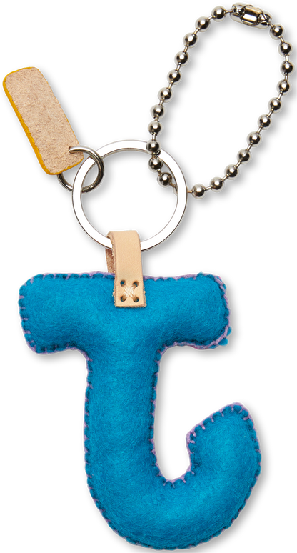 Consuela Bag Charm - Turquoise Felt Alphabet