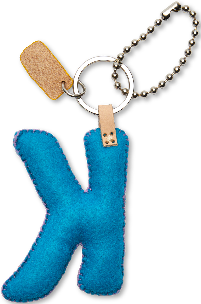 Consuela Bag Charm - Turquoise Felt Alphabet
