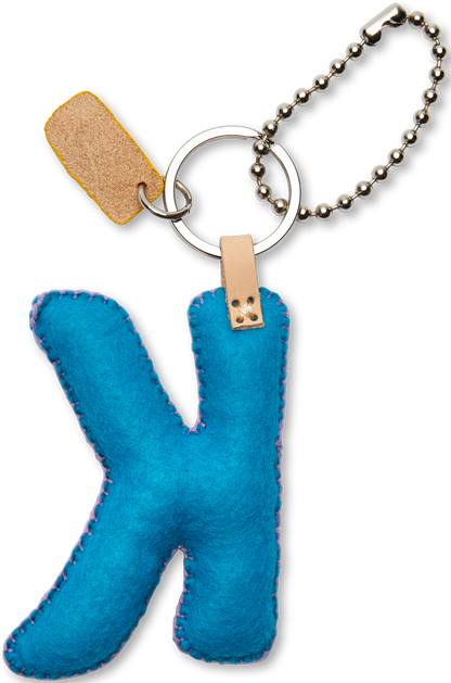 Consuela Bag Charm - Turquoise Felt Alphabet