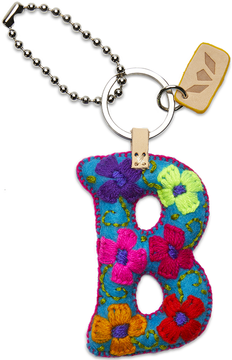 Consuela Bag Charm - Turquoise Felt Alphabet