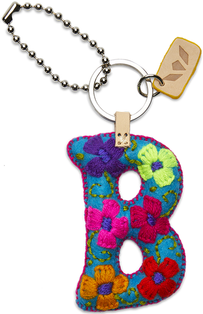 Consuela Bag Charm - Turquoise Felt Alphabet