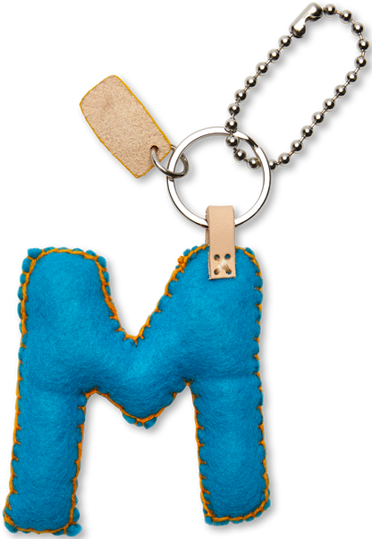 Consuela Bag Charm - Turquoise Felt Alphabet