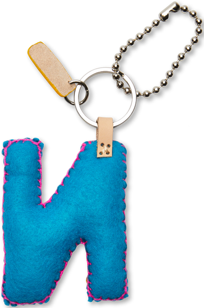 Consuela Bag Charm - Turquoise Felt Alphabet