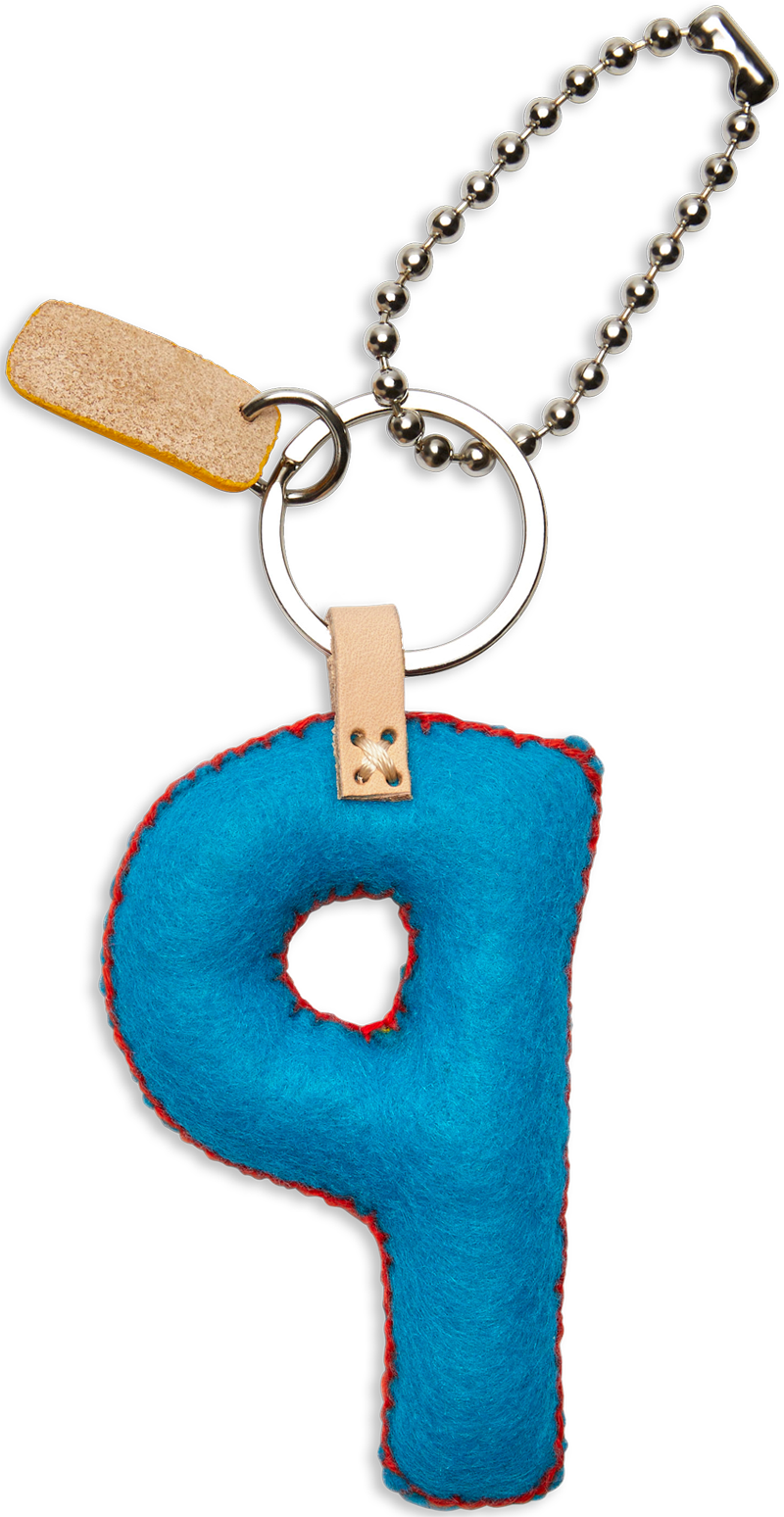 Consuela Bag Charm - Turquoise Felt Alphabet