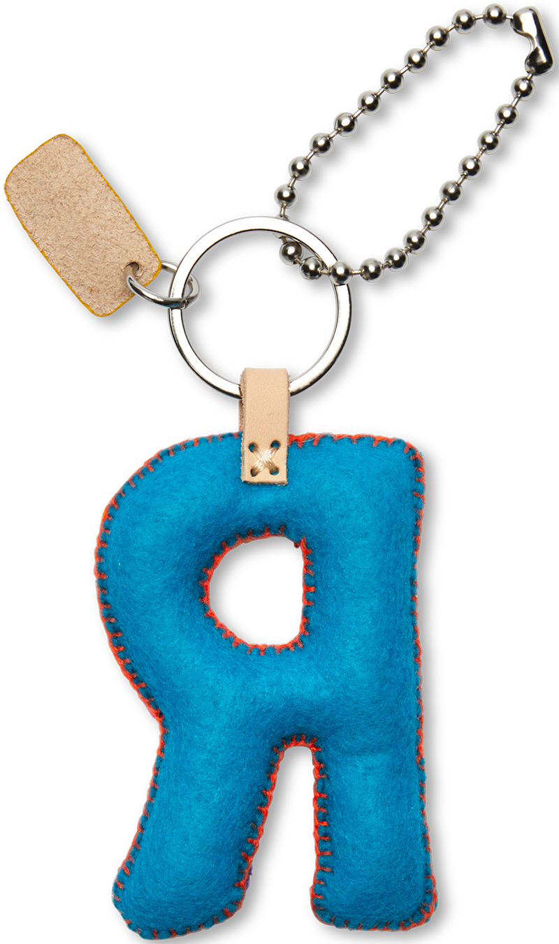 Consuela Bag Charm - Turquoise Felt Alphabet