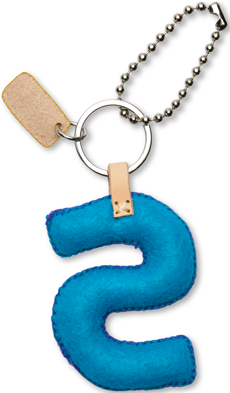 Consuela Bag Charm - Turquoise Felt Alphabet